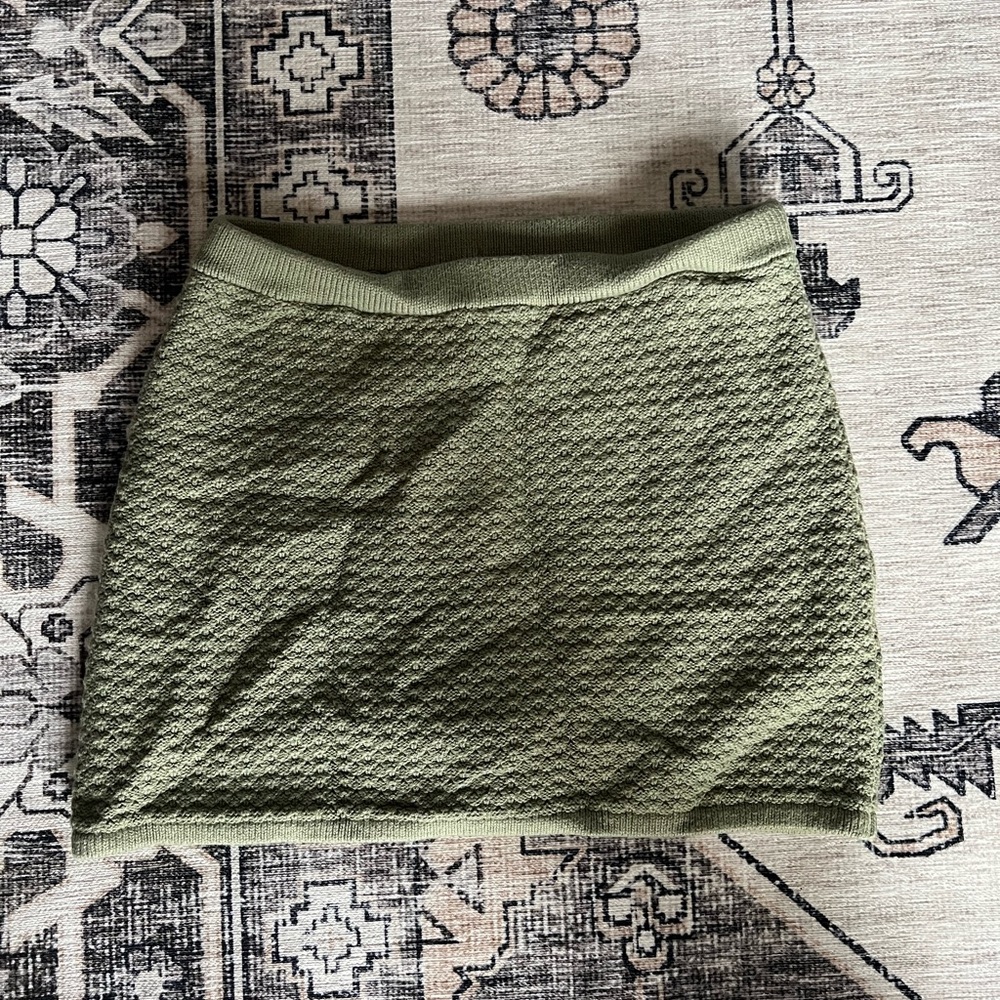 Abercrombie & Fitch Olive Textured Mini Skirt